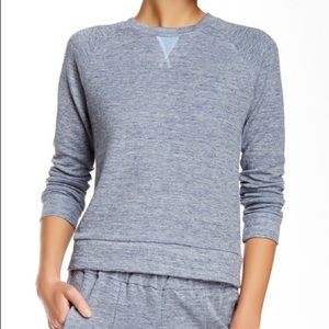 J Brand Back Zip Linen Blend Sweatshirt